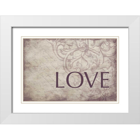 love White Modern Wood Framed Art Print with Double Matting by Grey, Jace