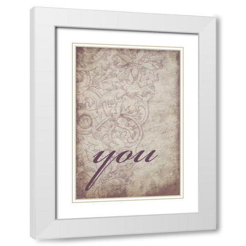 you White Modern Wood Framed Art Print with Double Matting by Grey, Jace