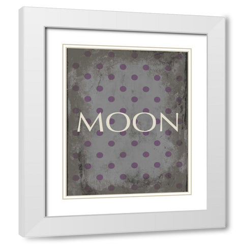 moon White Modern Wood Framed Art Print with Double Matting by Grey, Jace