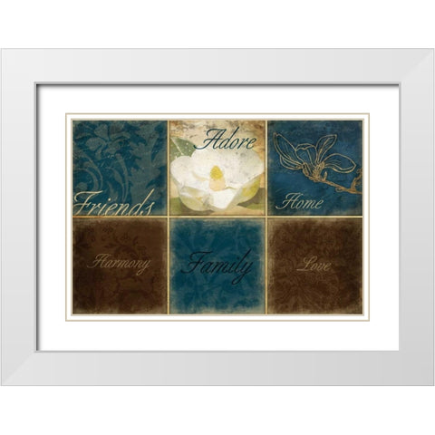 Blue Magnolia Inspirational White Modern Wood Framed Art Print with Double Matting by Grey, Jace