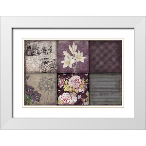 Florals 2 White Modern Wood Framed Art Print with Double Matting by Grey, Jace