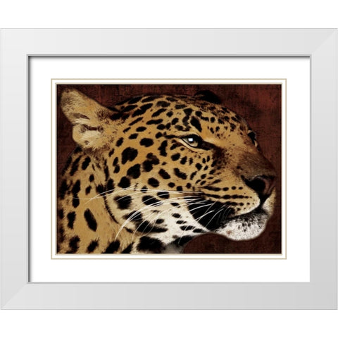 Leopard White Modern Wood Framed Art Print with Double Matting by Grey, Jace
