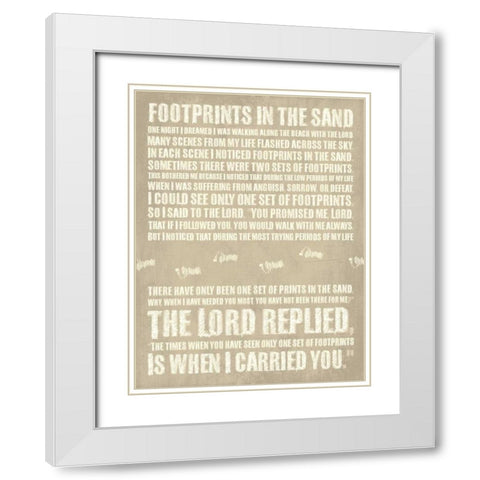 Footprints White Modern Wood Framed Art Print with Double Matting by Grey, Jace