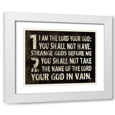 10 Commandments White Modern Wood Framed Art Print with Double Matting by Grey, Jace