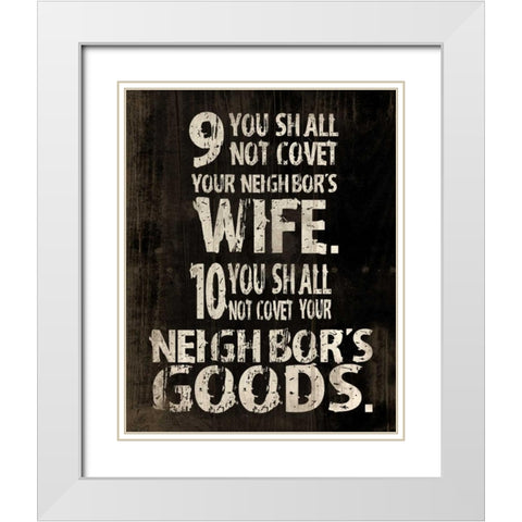 10 Commandments 2 White Modern Wood Framed Art Print with Double Matting by Grey, Jace