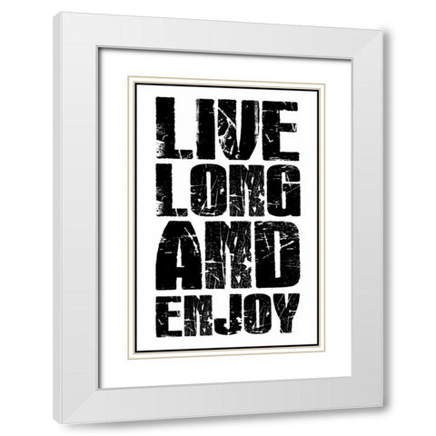 Live Long White Modern Wood Framed Art Print with Double Matting by Grey, Jace