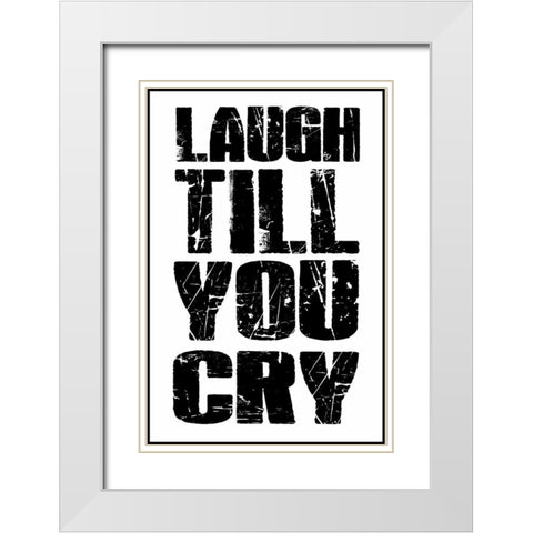 Laugh Till White Modern Wood Framed Art Print with Double Matting by Grey, Jace