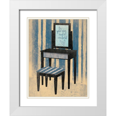Wonderful Blue White Modern Wood Framed Art Print with Double Matting by Grey, Jace