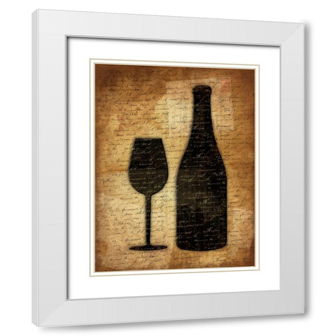 Wine Shadows 2 White Modern Wood Framed Art Print with Double Matting by Grey, Jace