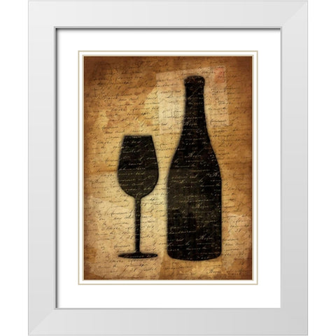 Wine Shadows 2 White Modern Wood Framed Art Print with Double Matting by Grey, Jace
