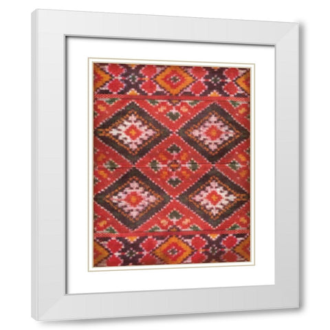 IKAT 2 White Modern Wood Framed Art Print with Double Matting by Grey, Jace