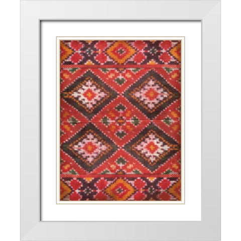 IKAT 2 White Modern Wood Framed Art Print with Double Matting by Grey, Jace
