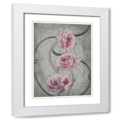 Floral Fence 2 White Modern Wood Framed Art Print with Double Matting by Grey, Jace