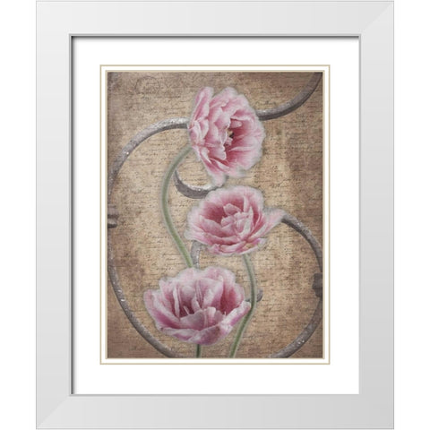 Floral Fence 3 White Modern Wood Framed Art Print with Double Matting by Grey, Jace