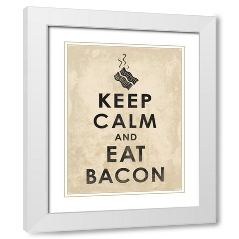 Bacon3 Cream White Modern Wood Framed Art Print with Double Matting by Grey, Jace