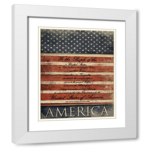 We The People White Modern Wood Framed Art Print with Double Matting by Grey, Jace