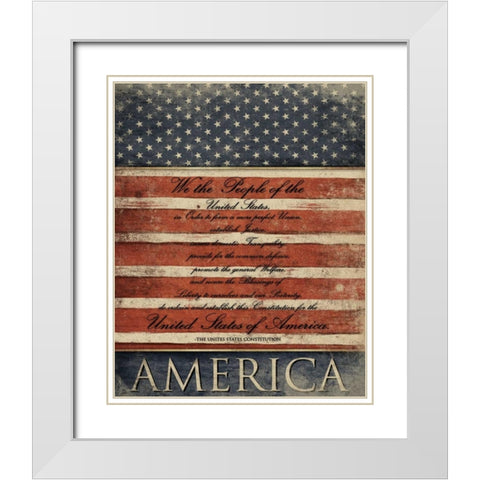 We The People White Modern Wood Framed Art Print with Double Matting by Grey, Jace
