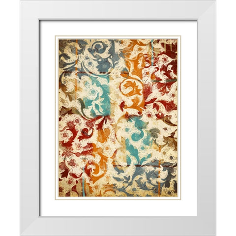 Abstract Floral White Modern Wood Framed Art Print with Double Matting by Grey, Jace