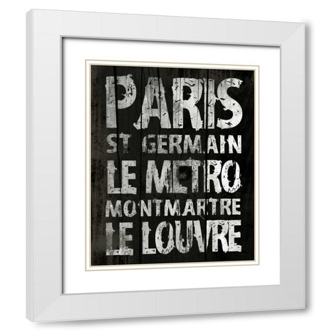 Paris White Modern Wood Framed Art Print with Double Matting by Grey, Jace
