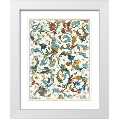Floral Patterns White Modern Wood Framed Art Print with Double Matting by Grey, Jace