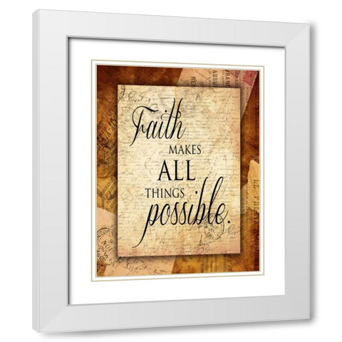 Faith White Modern Wood Framed Art Print with Double Matting by Grey, Jace
