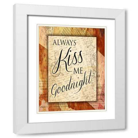 Kiss Me Goodnight White Modern Wood Framed Art Print with Double Matting by Grey, Jace