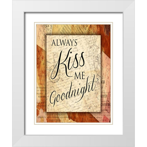 Kiss Me Goodnight White Modern Wood Framed Art Print with Double Matting by Grey, Jace