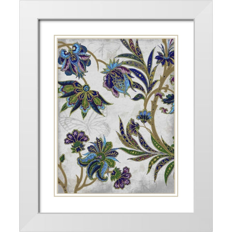 Floral Patterns White Modern Wood Framed Art Print with Double Matting by Grey, Jace