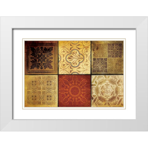 Pattern Patchwork White Modern Wood Framed Art Print with Double Matting by Grey, Jace