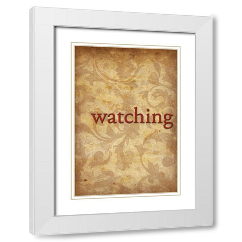 watching White Modern Wood Framed Art Print with Double Matting by Grey, Jace