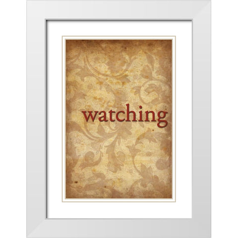 watching White Modern Wood Framed Art Print with Double Matting by Grey, Jace