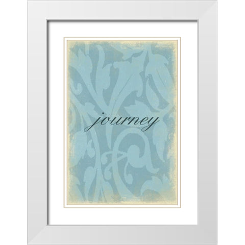 Journey White Modern Wood Framed Art Print with Double Matting by Grey, Jace