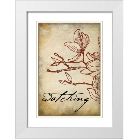 Red watching White Modern Wood Framed Art Print with Double Matting by Grey, Jace
