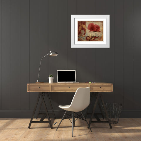 Poppies Mate White Modern Wood Framed Art Print with Double Matting by Grey, Jace