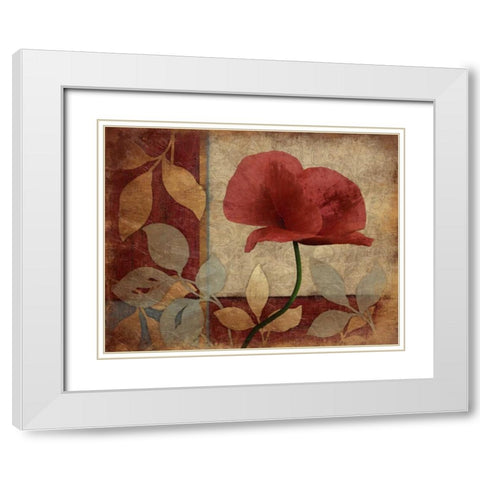 Poppies Mate White Modern Wood Framed Art Print with Double Matting by Grey, Jace