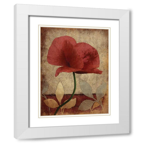 Poppies  Vert Mate White Modern Wood Framed Art Print with Double Matting by Grey, Jace