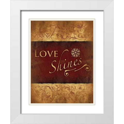 Love Shines White Modern Wood Framed Art Print with Double Matting by Grey, Jace