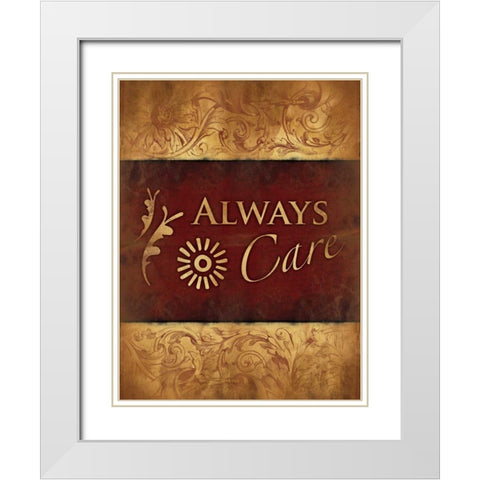 Always Care White Modern Wood Framed Art Print with Double Matting by Grey, Jace