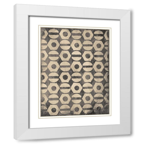 Pattern Gray White Modern Wood Framed Art Print with Double Matting by Grey, Jace