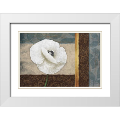 White Floral Horizontal White Modern Wood Framed Art Print with Double Matting by Grey, Jace
