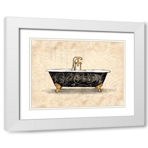 Cream Bath 1 White Modern Wood Framed Art Print with Double Matting by Grey, Jace