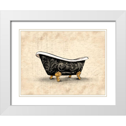 Cream Bath 2 White Modern Wood Framed Art Print with Double Matting by Grey, Jace