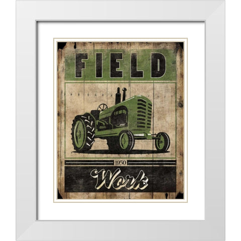 Field Work White Modern Wood Framed Art Print with Double Matting by Grey, Jace