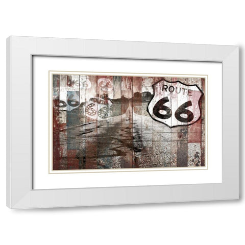 Road To Route 66 White Modern Wood Framed Art Print with Double Matting by Grey, Jace