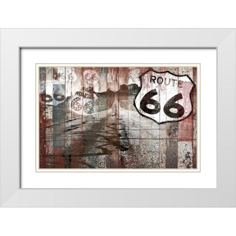 Road To Route 66 White Modern Wood Framed Art Print with Double Matting by Grey, Jace