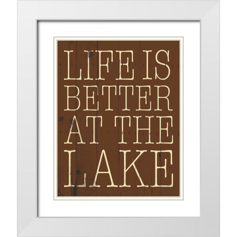 Lake White Modern Wood Framed Art Print with Double Matting by Grey, Jace