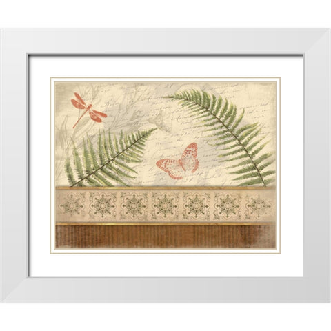 Spice Ferns White Modern Wood Framed Art Print with Double Matting by Grey, Jace