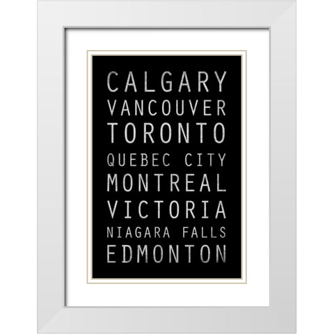 Canada Type White Modern Wood Framed Art Print with Double Matting by Grey, Jace