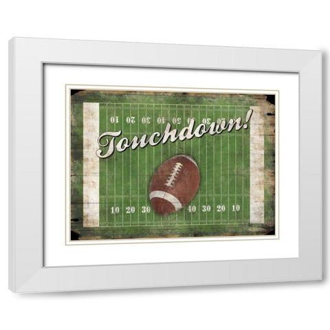 Football White Modern Wood Framed Art Print with Double Matting by Grey, Jace