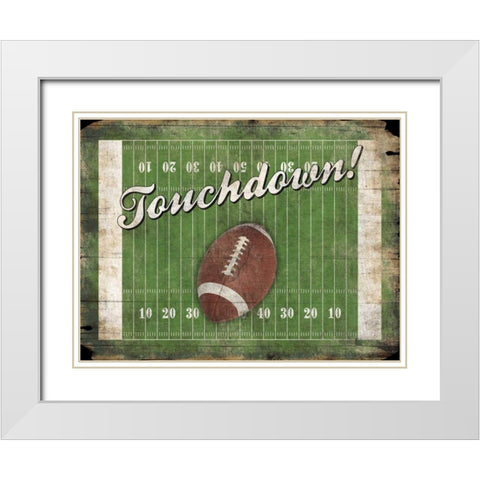 Football White Modern Wood Framed Art Print with Double Matting by Grey, Jace